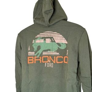 Ford Bronco Adult Hybrid Apparel Olive Green Hoodie Size Small Outdoor Mountains